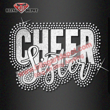Bling Cheer Bow Rhinestone Iron On Transfers for Girls